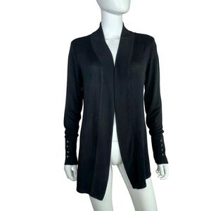 Spicy Sandia Women's Open Front Black Knit Cardigan